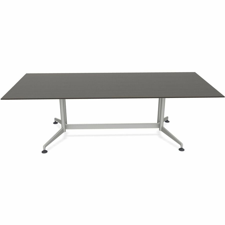 Special-T ZIA Series Conference Table, Rectangle, 96" x 48" x 29", Ebony Recon High Pressure Laminate, Powder Coated Double Column Cast Aluminum/Steel Base, 2 Tables per Bundle