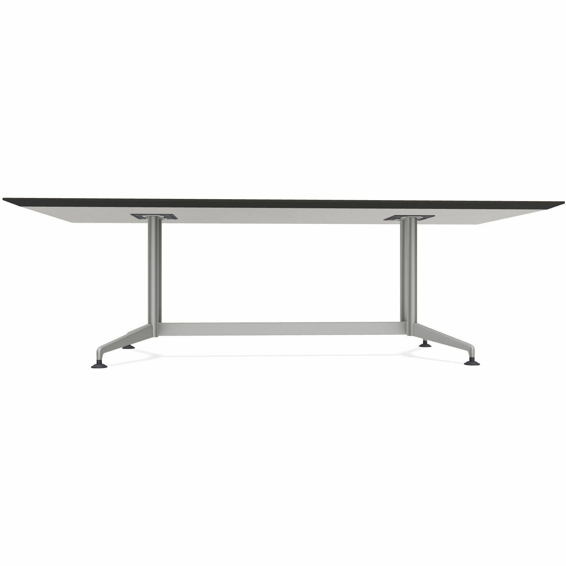 Special-T ZIA Series Conference Table, Rectangle, 96" x 48" x 29", Ebony Recon High Pressure Laminate, Powder Coated Double Column Cast Aluminum/Steel Base, 2 Tables per Bundle