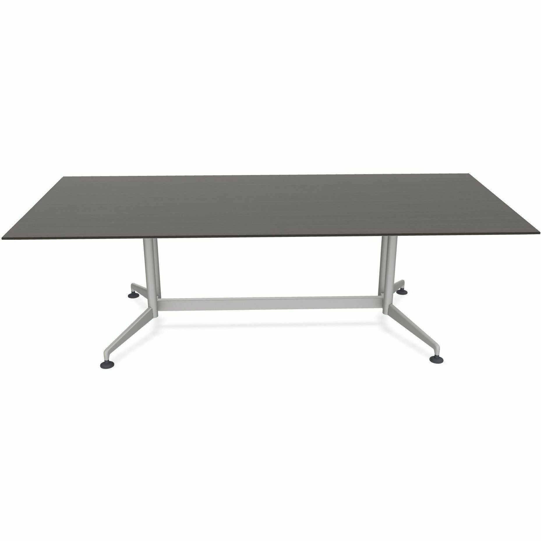 Special-T ZIA Series Conference Table, Rectangle, 96" x 48" x 29", Ebony Recon High Pressure Laminate, Powder Coated Double Column Cast Aluminum/Steel Base, 2 Tables per Bundle
