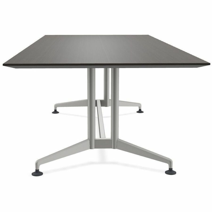 Special-T ZIA Series Conference Table, Rectangle, 96" x 48" x 29", Ebony Recon High Pressure Laminate, Powder Coated Double Column Cast Aluminum/Steel Base, 2 Tables per Bundle