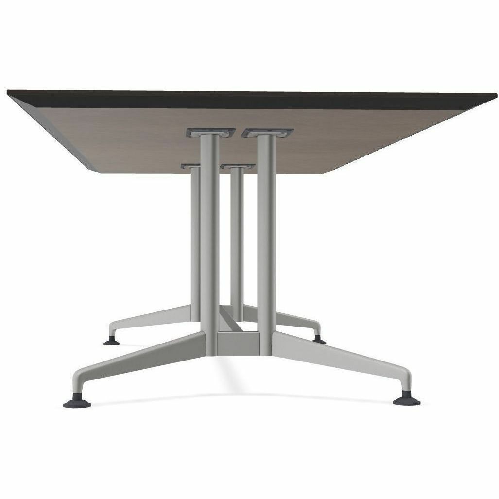 Special-T ZIA Series Conference Table, Rectangle, 96" x 48" x 29", Ebony Recon High Pressure Laminate, Powder Coated Double Column Cast Aluminum/Steel Base, 2 Tables per Bundle