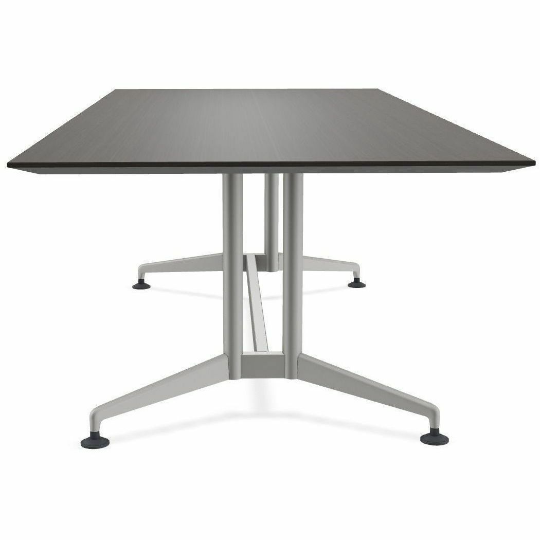 Special-T ZIA Series Conference Table, Rectangle, 96" x 48" x 29", Ebony Recon High Pressure Laminate, Powder Coated Double Column Cast Aluminum/Steel Base, 2 Tables per Bundle