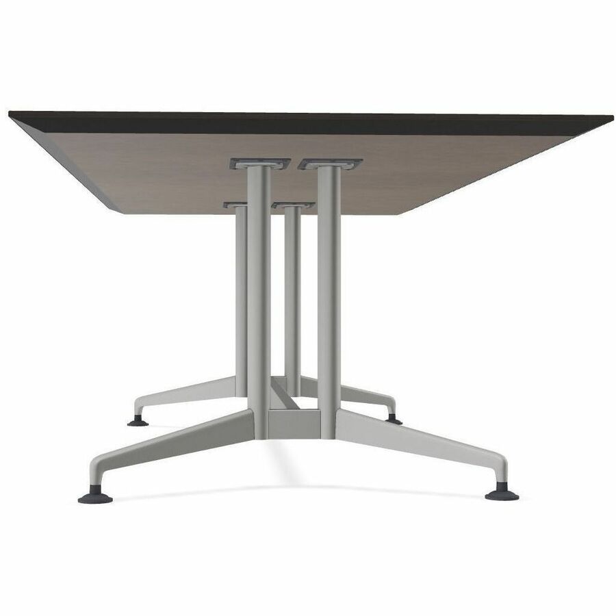 Special-T ZIA Series Conference Table, Rectangle, 96" x 48" x 29", Ebony Recon High Pressure Laminate, Powder Coated Double Column Cast Aluminum/Steel Base, 2 Tables per Bundle