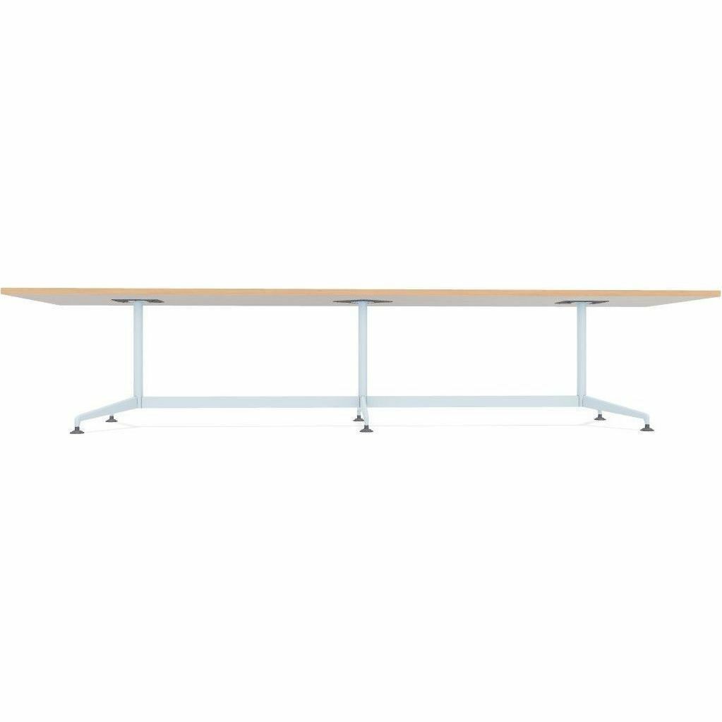 Special-T ZIA Series Conference Table, Rectangle Top, 12 ft x 48", 29" Height, Kensington Maple HPL, Powder Coated Double Column Cast Aluminum/Steel Base, 2 per Bundle