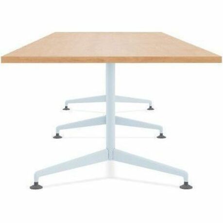 Special-T ZIA Series Conference Table, Rectangle Top, 12 ft x 48", 29" Height, Kensington Maple HPL, Powder Coated Double Column Cast Aluminum/Steel Base, 2 per Bundle