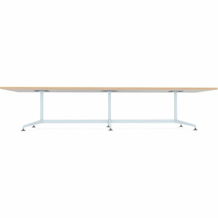 Special-T ZIA Series Conference Table, Rectangle Top, 12 ft x 48", 29" Height, Kensington Maple HPL, Powder Coated Double Column Cast Aluminum/Steel Base, 2 per Bundle