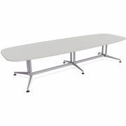 Special-T ZIA Series Conference Table, Elipse Top, 10 ft x 48", 29" Height, Gray High Pressure Laminate, Powder Coated Double Column Cast Aluminum/Steel Base, 2 Tables per Bundle