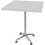 Special-T ZIA Series Hospitality Tables, Square 36"x36" Top, 42" Height, Powder Coated X-Shaped Base, Mid-Century Modern Style, Gray High Pressure Laminate, Cast Aluminum/Steel Base, 8 per Bundle