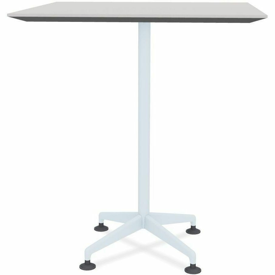 Special-T ZIA Series Hospitality Tables, Square 36"x36" Top, 42" Height, Powder Coated X-Shaped Base, Mid-Century Modern Style, Gray High Pressure Laminate, Cast Aluminum/Steel Base, 8 per Bundle