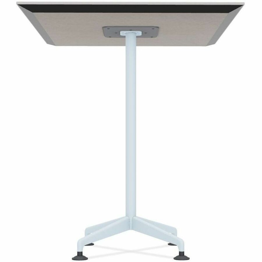 Special-T ZIA Series Hospitality Tables, Square 36"x36" Top, 42" Height, Powder Coated X-Shaped Base, Mid-Century Modern Style, Gray High Pressure Laminate, Cast Aluminum/Steel Base, 8 per Bundle