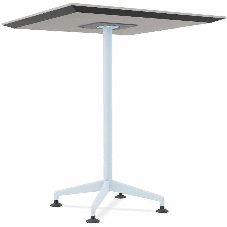 Special-T ZIA Series Hospitality Tables, Square 36"x36" Top, 42" Height, Powder Coated X-Shaped Base, Mid-Century Modern Style, Gray High Pressure Laminate, Cast Aluminum/Steel Base, 8 per Bundle