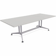 Special-T ZIA Series Conference Table, Rectangle Top, 96" W x 48" D x 29" H, Gray High Pressure Laminate, Powder Coated Double Column Cast Aluminum/Steel Base, 2 Tables per Bundle