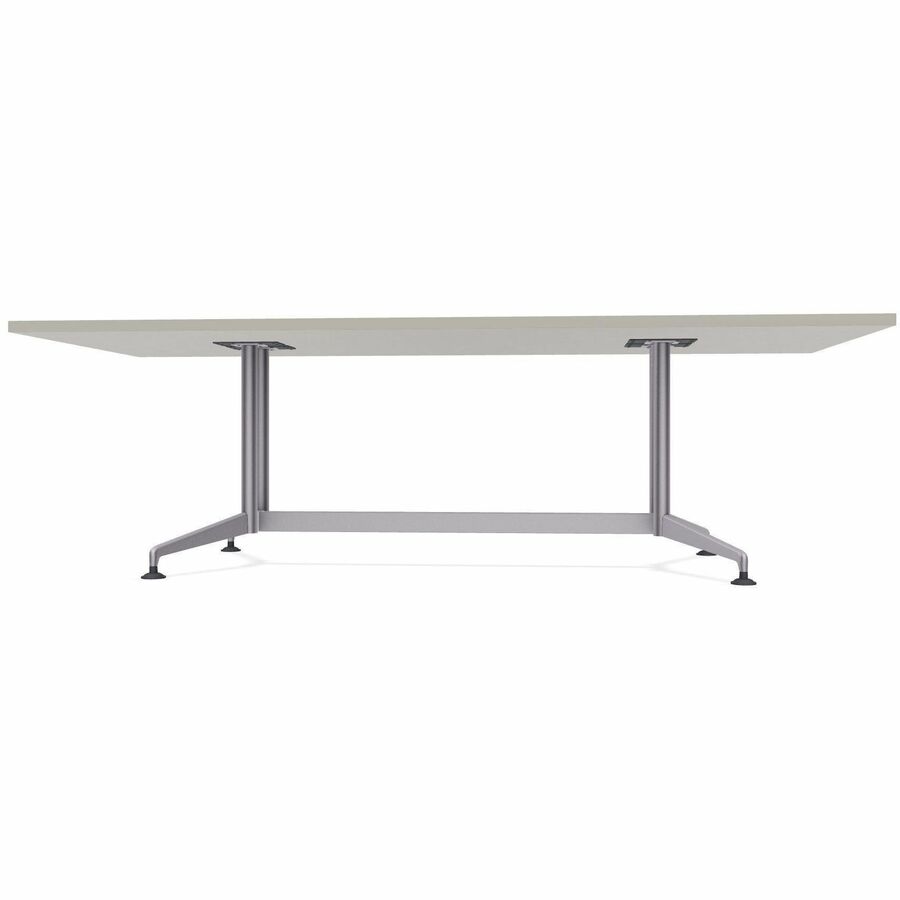 Special-T ZIA Series Conference Table, Rectangle Top, 96" W x 48" D x 29" H, Gray High Pressure Laminate, Powder Coated Double Column Cast Aluminum/Steel Base, 2 Tables per Bundle