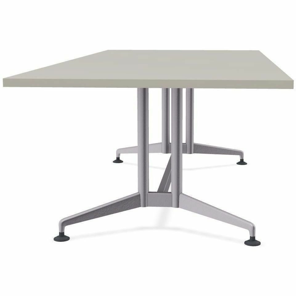 Special-T ZIA Series Conference Table, Rectangle Top, 96" W x 48" D x 29" H, Gray High Pressure Laminate, Powder Coated Double Column Cast Aluminum/Steel Base, 2 Tables per Bundle