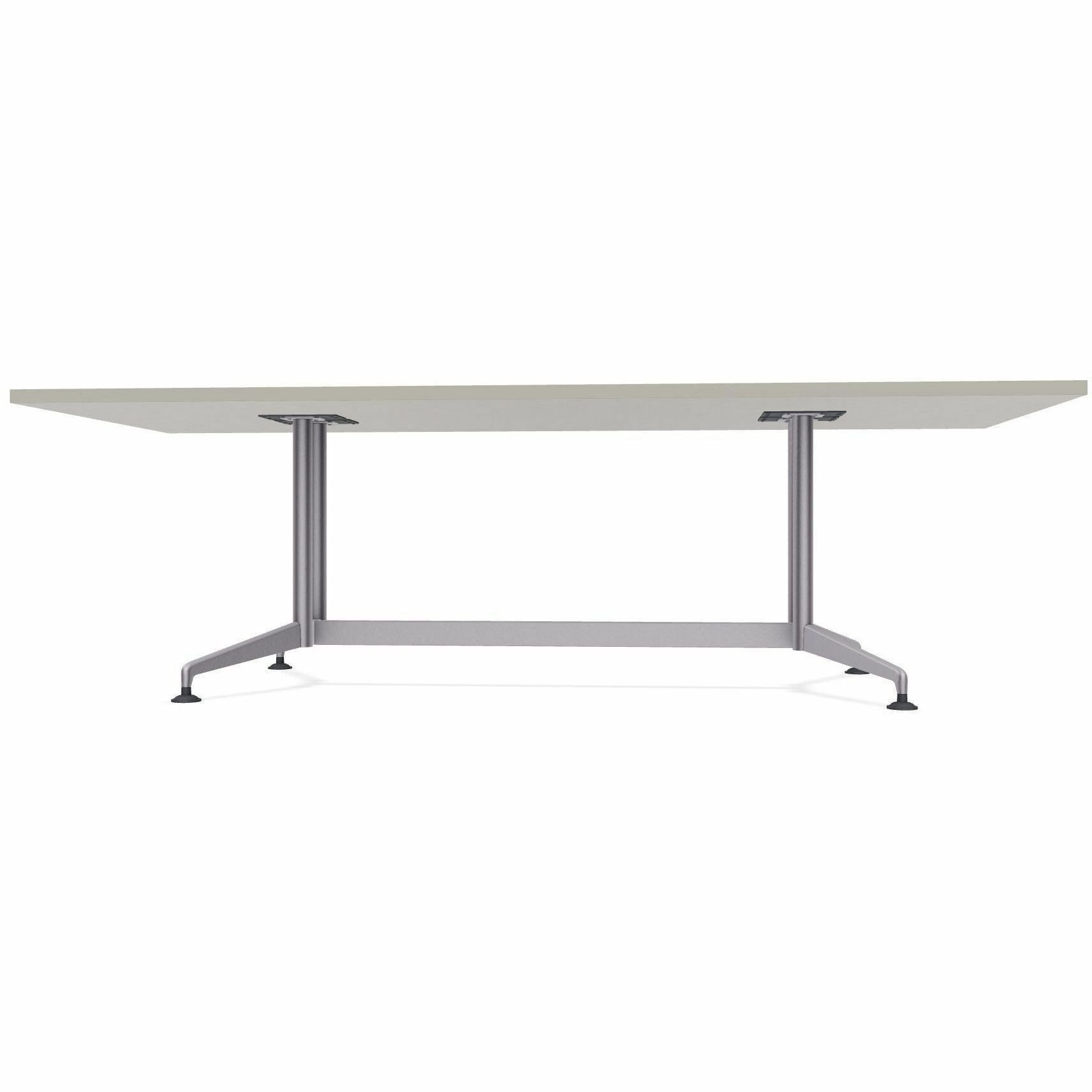 Special-T ZIA Series Conference Table, Rectangle Top, 96" W x 48" D x 29" H, Gray High Pressure Laminate, Powder Coated Double Column Cast Aluminum/Steel Base, 2 Tables per Bundle