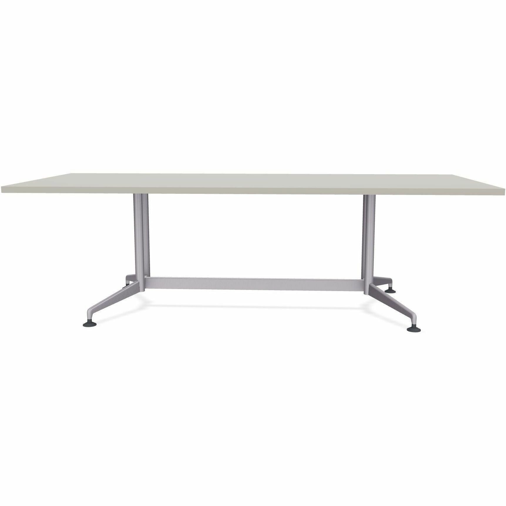Special-T ZIA Series Conference Table, Rectangle Top, 96" W x 48" D x 29" H, Gray High Pressure Laminate, Powder Coated Double Column Cast Aluminum/Steel Base, 2 Tables per Bundle