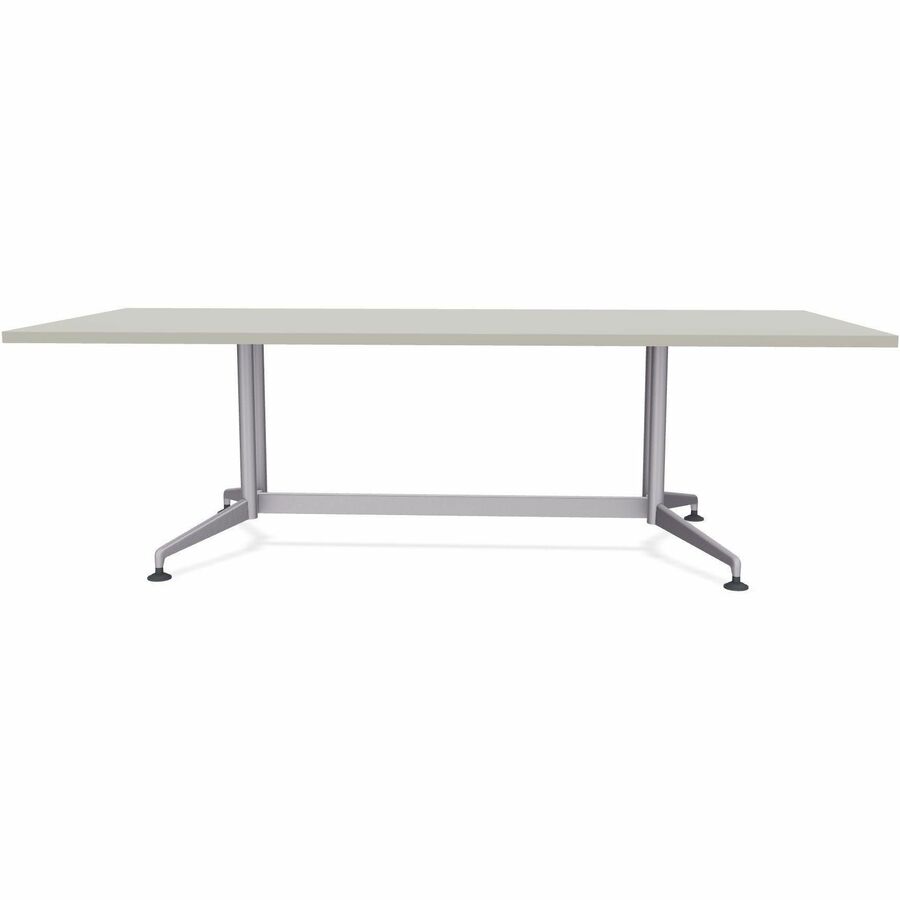 Special-T ZIA Series Conference Table, Rectangle Top, 96" W x 48" D x 29" H, Gray High Pressure Laminate, Powder Coated Double Column Cast Aluminum/Steel Base, 2 Tables per Bundle