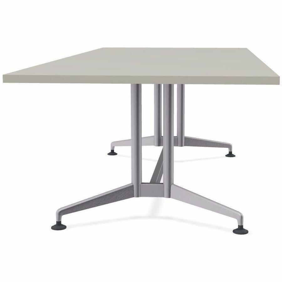 Special-T ZIA Series Conference Table, Rectangle Top, 96" W x 48" D x 29" H, Gray High Pressure Laminate, Powder Coated Double Column Cast Aluminum/Steel Base, 2 Tables per Bundle