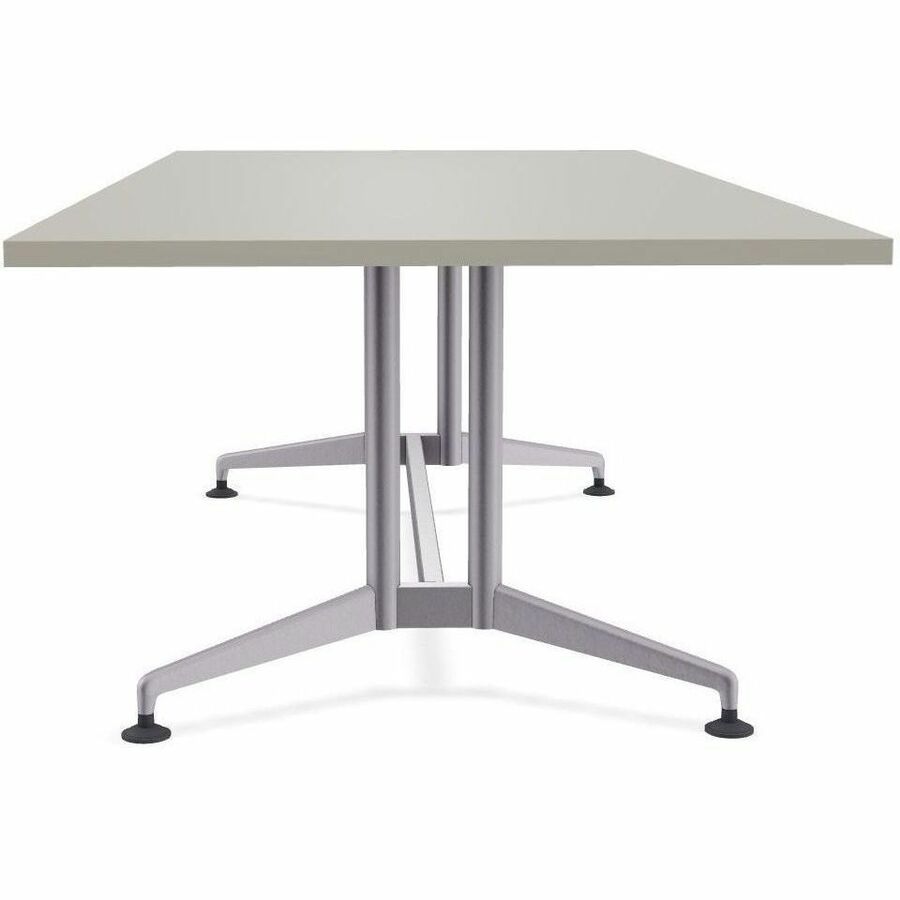 Special-T ZIA Series Conference Table, Rectangle Top, 96" W x 48" D x 29" H, Gray High Pressure Laminate, Powder Coated Double Column Cast Aluminum/Steel Base, 2 Tables per Bundle