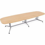 Special-T ZIA Series Conference Table, Elipse Top, 12 ft x 48", 29" Height, Kensington Maple HPL, Powder Coated Double Column Cast Aluminum/Steel Base, 2 Tables per Bundle