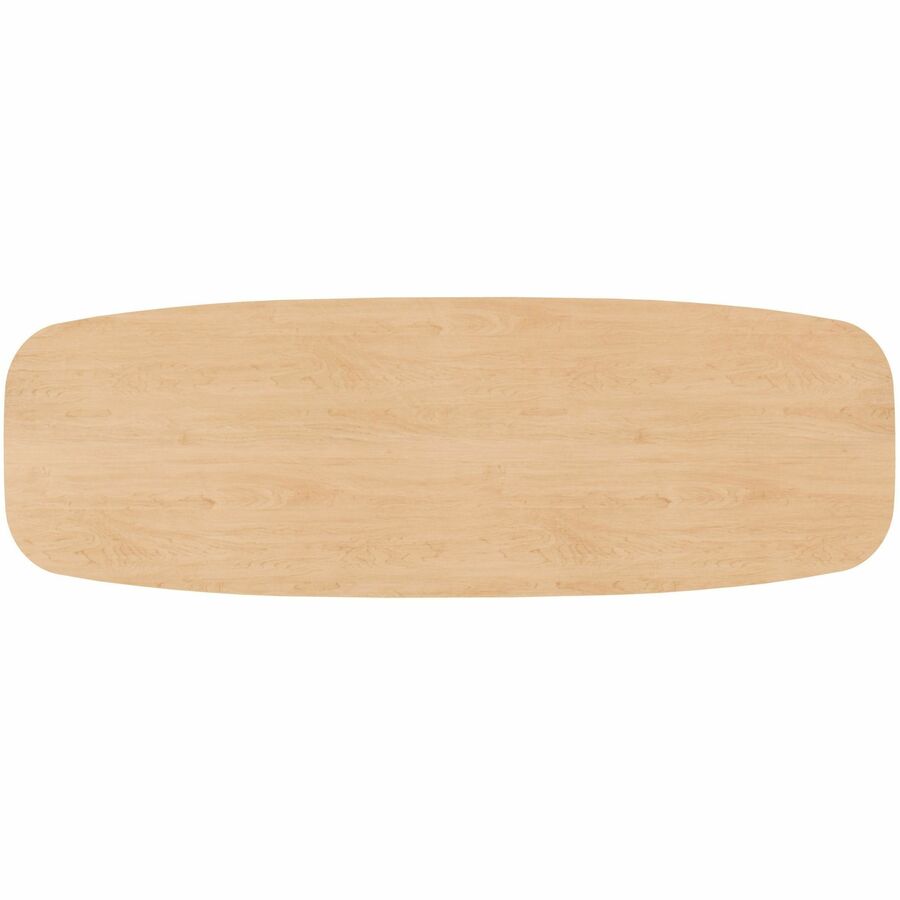 Special-T ZIA Series Conference Table, Elipse Top, 12 ft x 48", 29" Height, Kensington Maple HPL, Powder Coated Double Column Cast Aluminum/Steel Base, 2 Tables per Bundle
