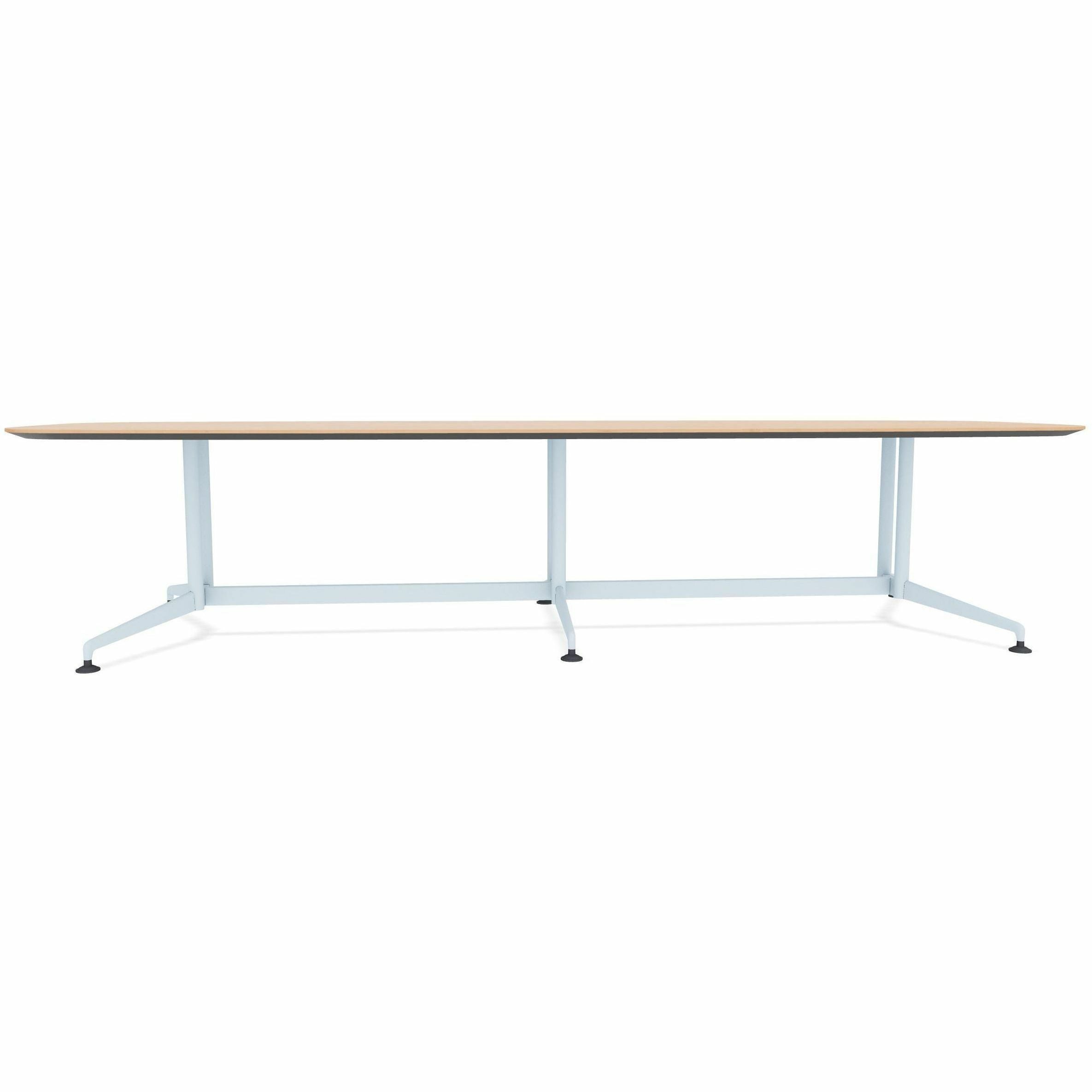 Special-T ZIA Series Conference Table, Elipse Top, 12 ft x 48", 29" Height, Kensington Maple HPL, Powder Coated Double Column Cast Aluminum/Steel Base, 2 Tables per Bundle