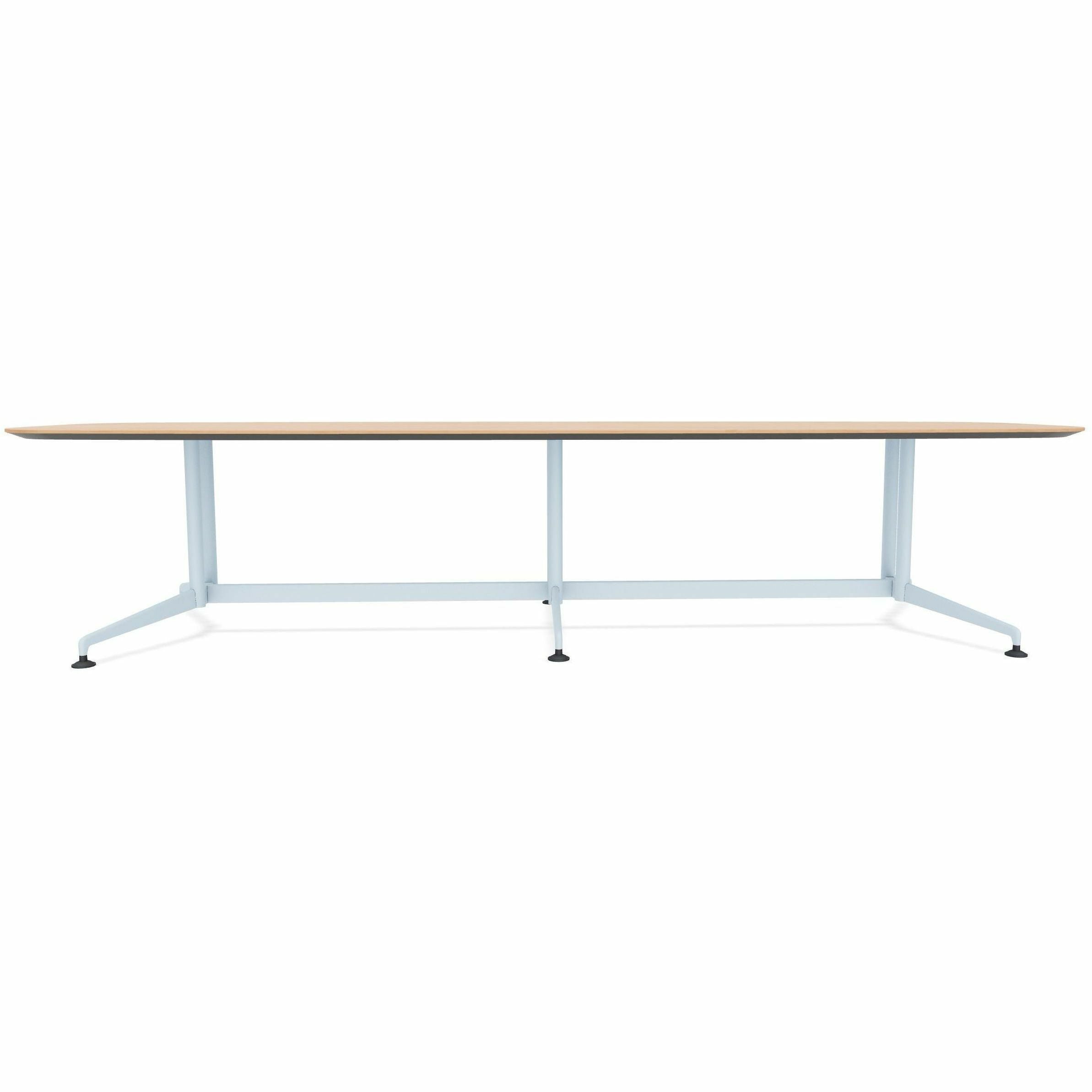 Special-T ZIA Series Conference Table, Elipse Top, 12 ft x 48", 29" Height, Kensington Maple HPL, Powder Coated Double Column Cast Aluminum/Steel Base, 2 Tables per Bundle