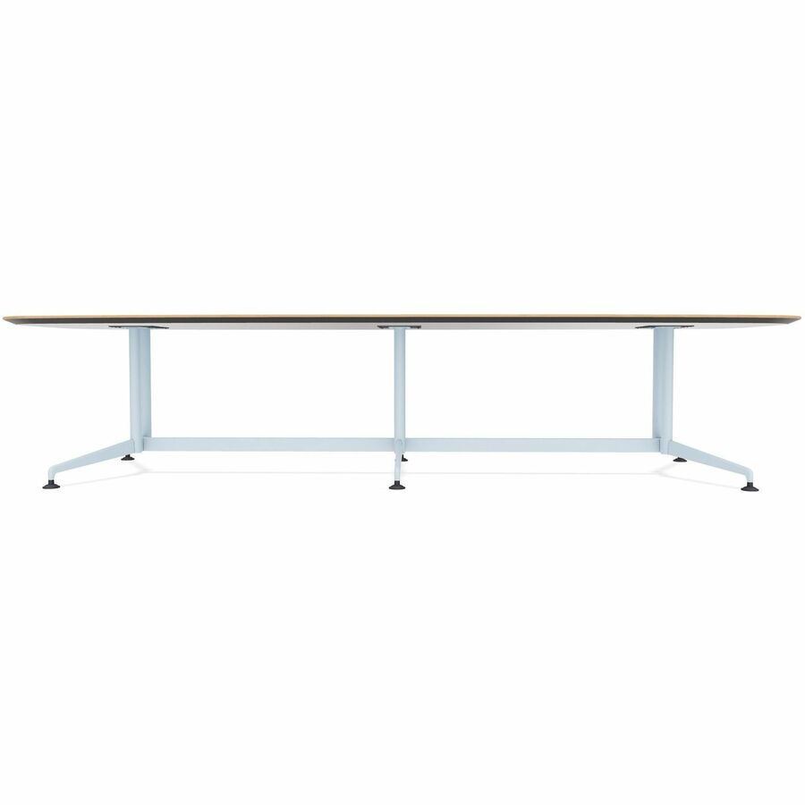 Special-T ZIA Series Conference Table, Elipse Top, 10 ft x 48", 29" Height, Kensington Maple HPL, Powder Coated Double Column Cast Aluminum/Steel Base, 2 per Bundle