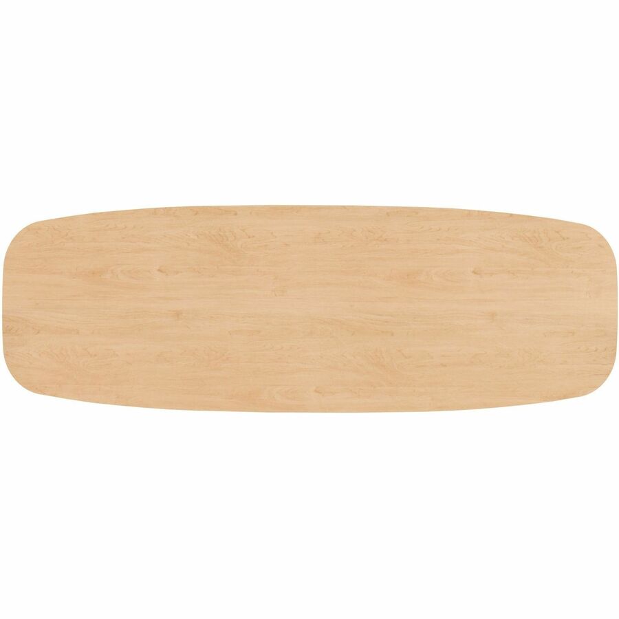 Special-T ZIA Series Conference Table, Elipse Top, 10 ft x 48", 29" Height, Kensington Maple HPL, Powder Coated Double Column Cast Aluminum/Steel Base, 2 per Bundle