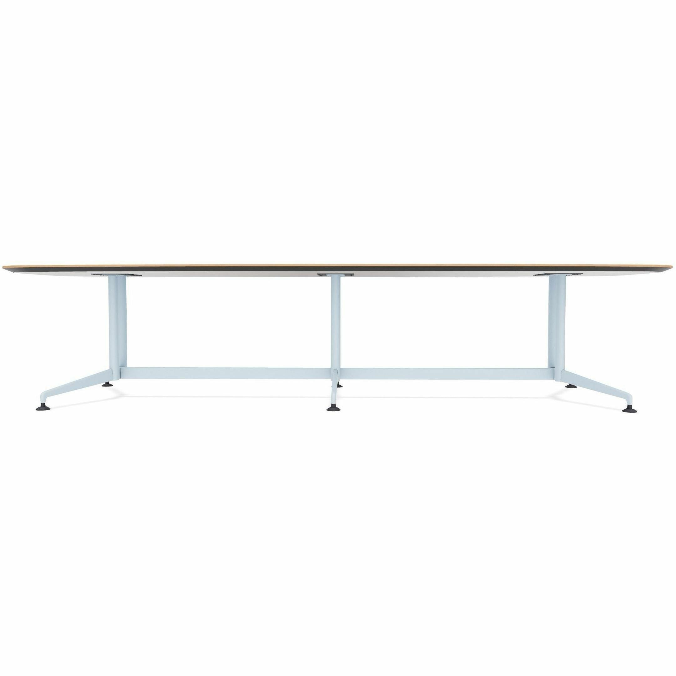 Special-T ZIA Series Conference Table, Elipse Top, 10 ft x 48", 29" Height, Kensington Maple HPL, Powder Coated Double Column Cast Aluminum/Steel Base, 2 per Bundle