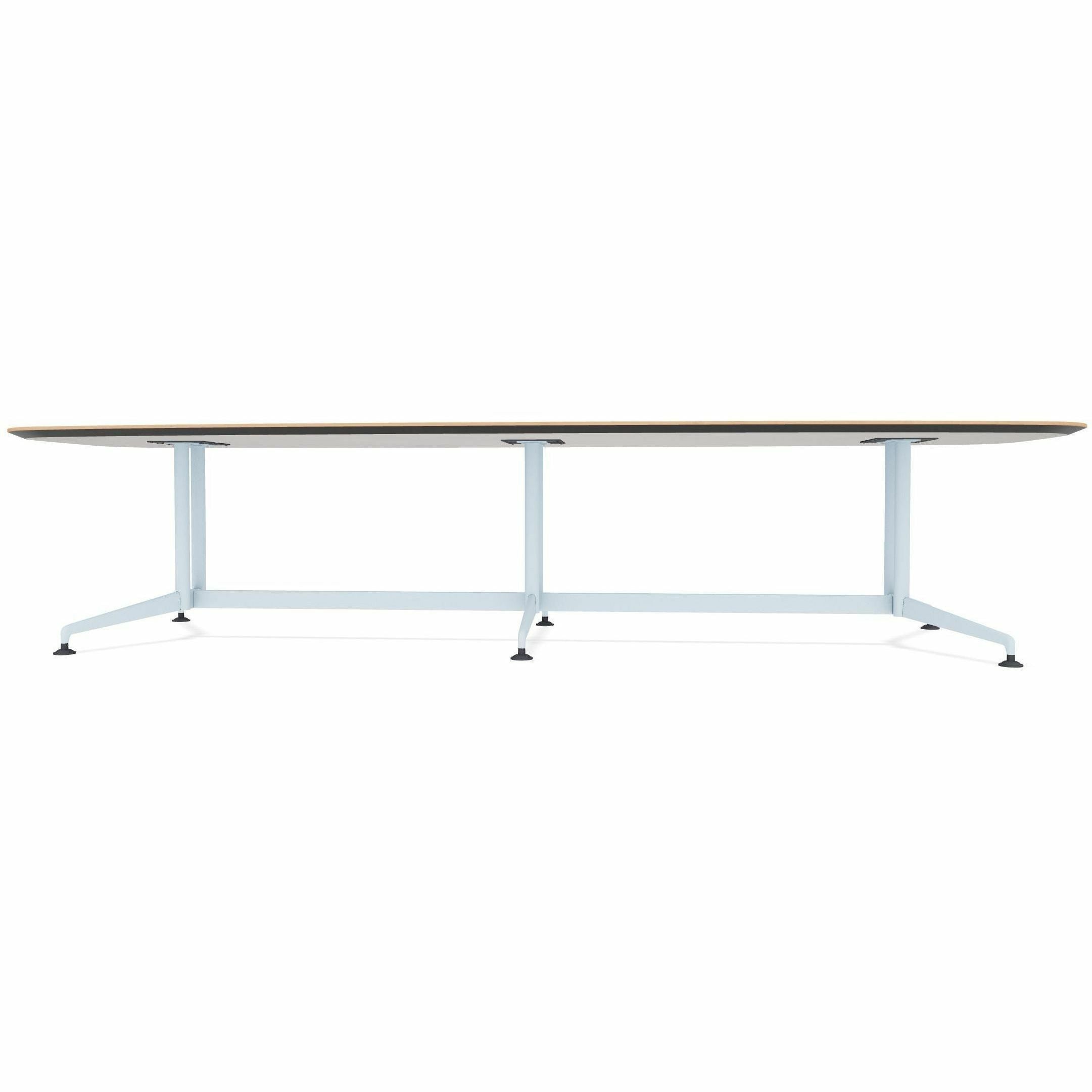 Special-T ZIA Series Conference Table, Elipse Top, 10 ft x 48", 29" Height, Kensington Maple HPL, Powder Coated Double Column Cast Aluminum/Steel Base, 2 per Bundle