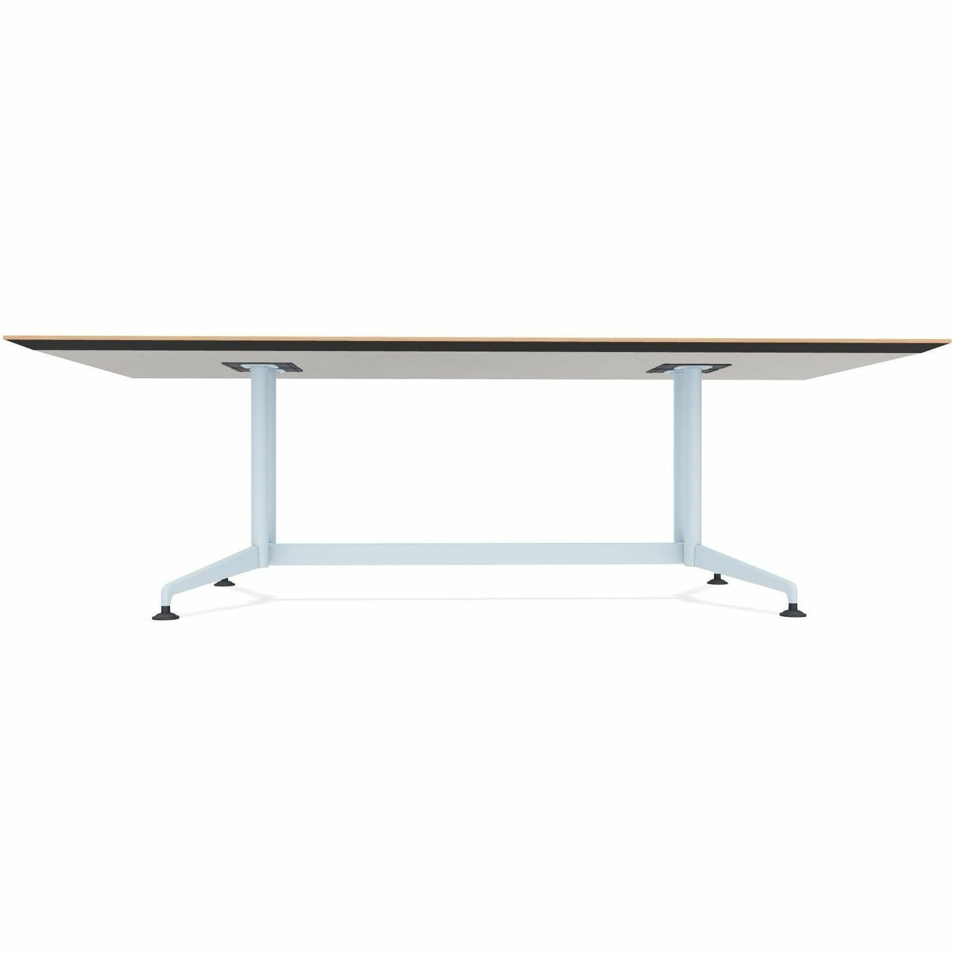 Special-T ZIA Series Conference Table, Rectangle Top, 96" W x 48" D x 29" H, Kensington Maple High Pressure Laminate, Powder Coated Double Column Cast Aluminum/Steel Base, 2 Tables per Bundle