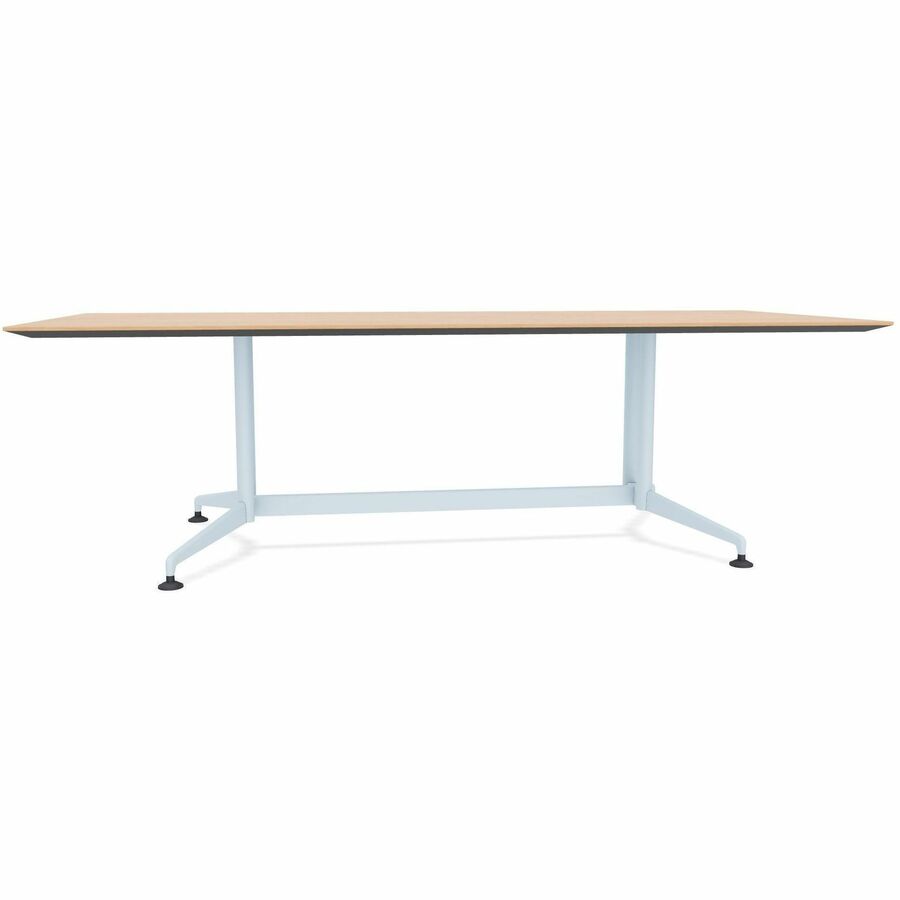 Special-T ZIA Series Conference Table, Rectangle Top, 96" W x 48" D x 29" H, Kensington Maple High Pressure Laminate, Powder Coated Double Column Cast Aluminum/Steel Base, 2 Tables per Bundle