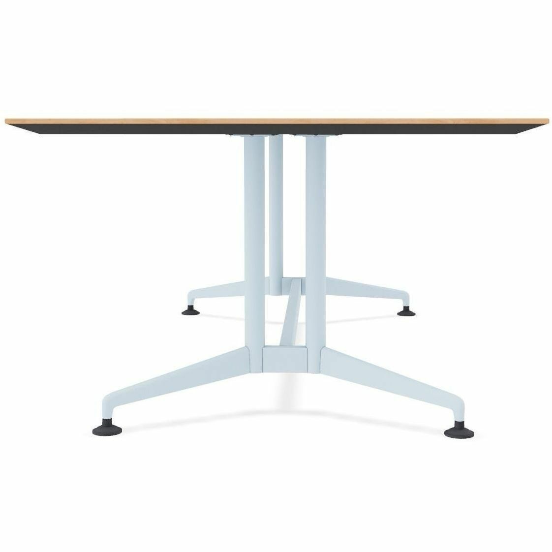Special-T ZIA Series Conference Table, Rectangle Top, 96" W x 48" D x 29" H, Kensington Maple High Pressure Laminate, Powder Coated Double Column Cast Aluminum/Steel Base, 2 Tables per Bundle