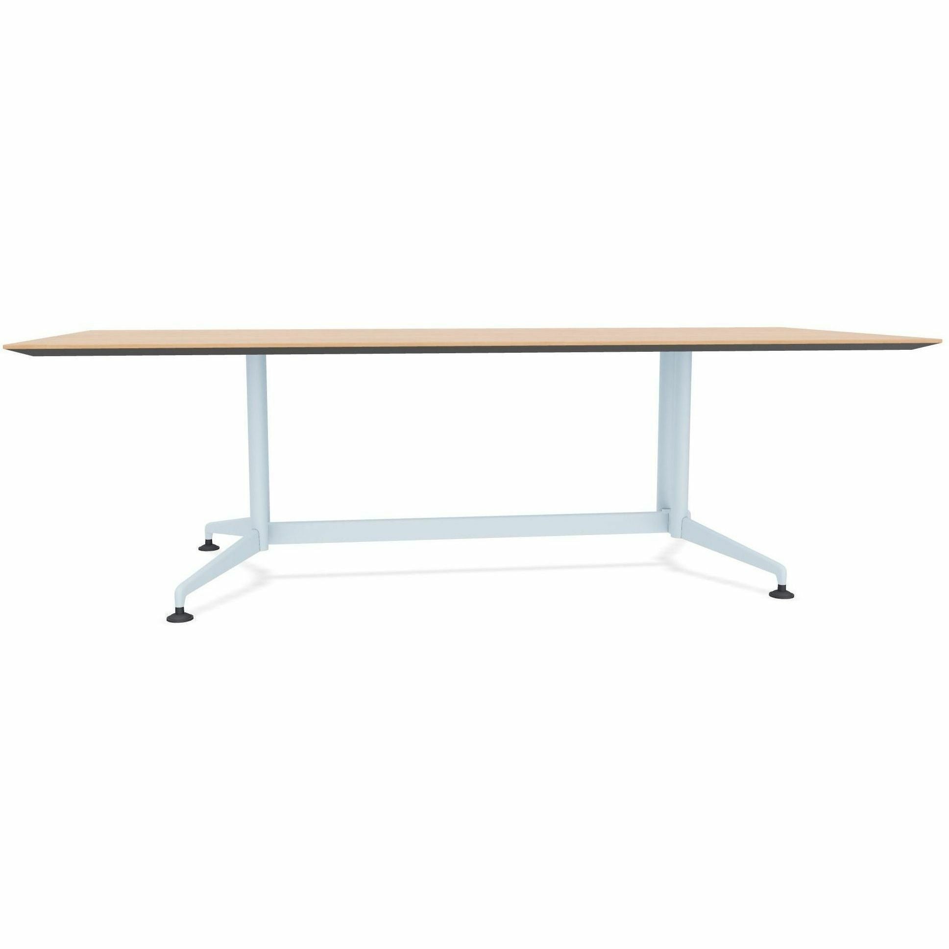 Special-T ZIA Series Conference Table, Rectangle Top, 96" W x 48" D x 29" H, Kensington Maple High Pressure Laminate, Powder Coated Double Column Cast Aluminum/Steel Base, 2 Tables per Bundle