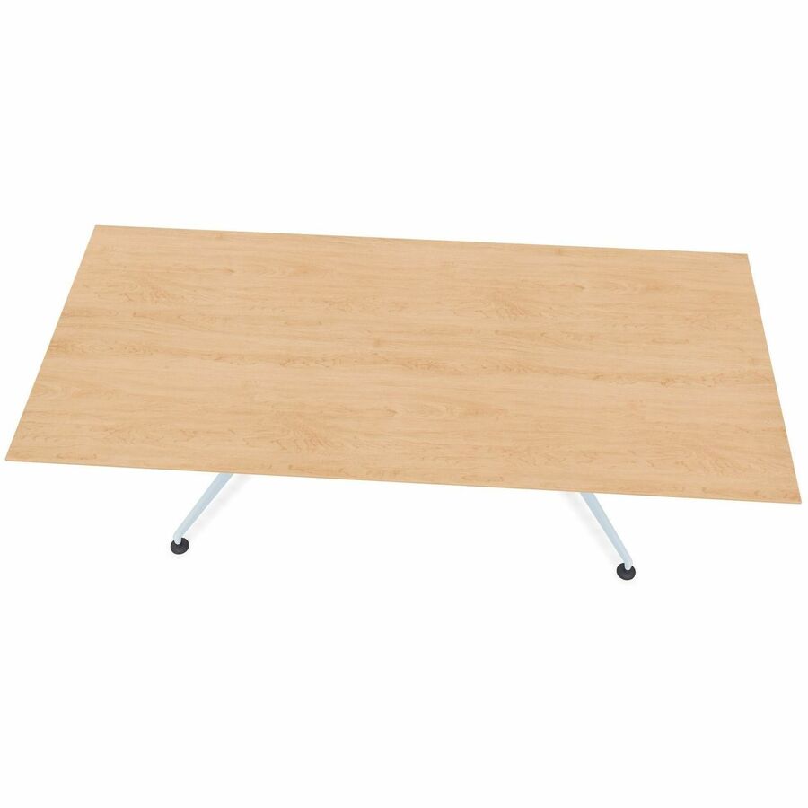 Special-T ZIA Series Conference Table, Rectangle Top, 96" W x 48" D x 29" H, Kensington Maple High Pressure Laminate, Powder Coated Double Column Cast Aluminum/Steel Base, 2 Tables per Bundle