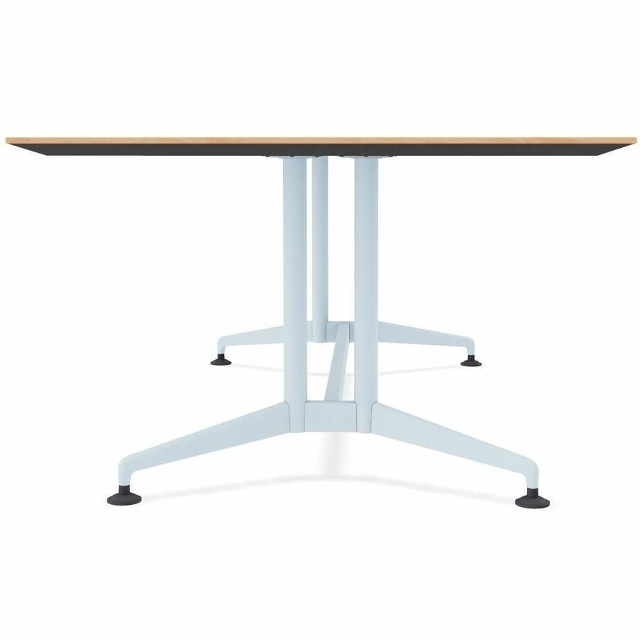 Special-T ZIA Series Conference Table, Rectangle Top, 96" W x 48" D x 29" H, Kensington Maple High Pressure Laminate, Powder Coated Double Column Cast Aluminum/Steel Base, 2 Tables per Bundle