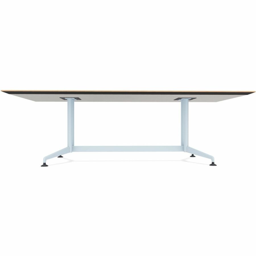 Special-T ZIA Series Conference Table, Rectangle Top, 96" W x 48" D x 29" H, Kensington Maple High Pressure Laminate, Powder Coated Double Column Cast Aluminum/Steel Base, 2 Tables per Bundle