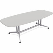 Special-T ZIA Series Conference Table, Elipse Top, 84" W x 48" D x 29" H, Gray High Pressure Laminate, Powder Coated Double Column Cast Aluminum/Steel Base, 2 Tables per Bundle