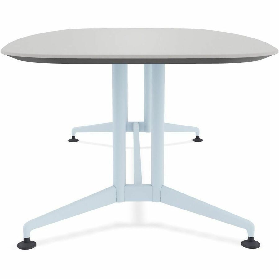 Special-T ZIA Series Conference Table, Elipse Top, 84" W x 48" D x 29" H, Gray High Pressure Laminate, Powder Coated Double Column Cast Aluminum/Steel Base, 2 Tables per Bundle