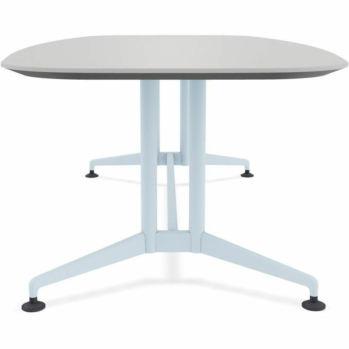 Special-T ZIA Series Conference Table, Elipse Top, 84" W x 48" D x 29" H, Gray High Pressure Laminate, Powder Coated Double Column Cast Aluminum/Steel Base, 2 Tables per Bundle