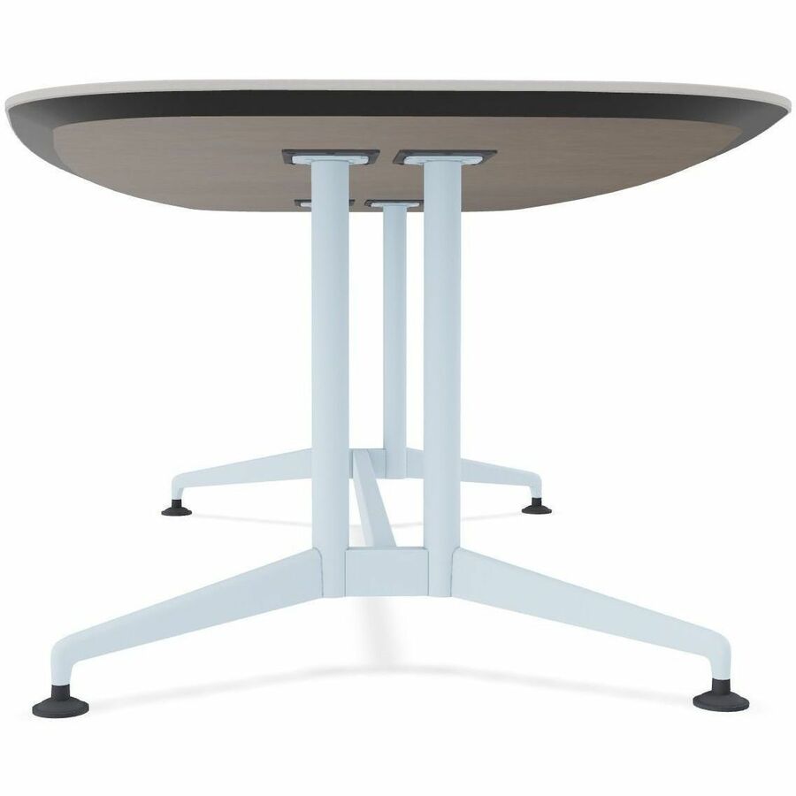 Special-T ZIA Series Conference Table, Elipse Top, 84" W x 48" D x 29" H, Gray High Pressure Laminate, Powder Coated Double Column Cast Aluminum/Steel Base, 2 Tables per Bundle