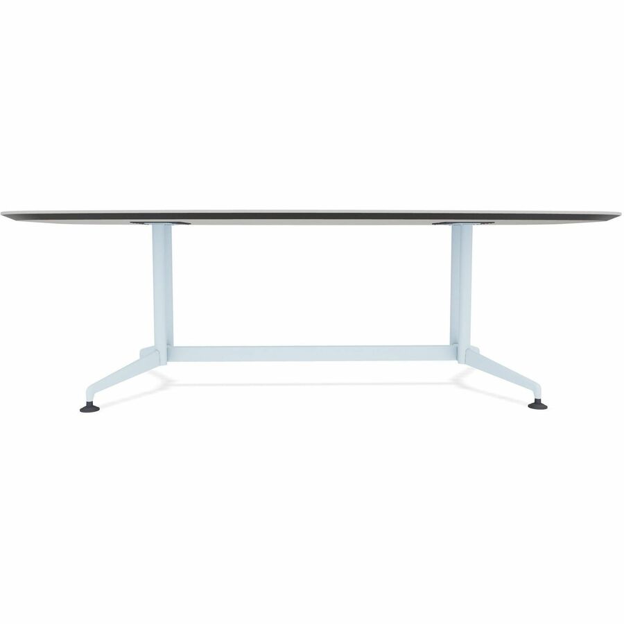 Special-T ZIA Series Conference Table, Elipse Top, 84" W x 48" D x 29" H, Gray High Pressure Laminate, Powder Coated Double Column Cast Aluminum/Steel Base, 2 Tables per Bundle