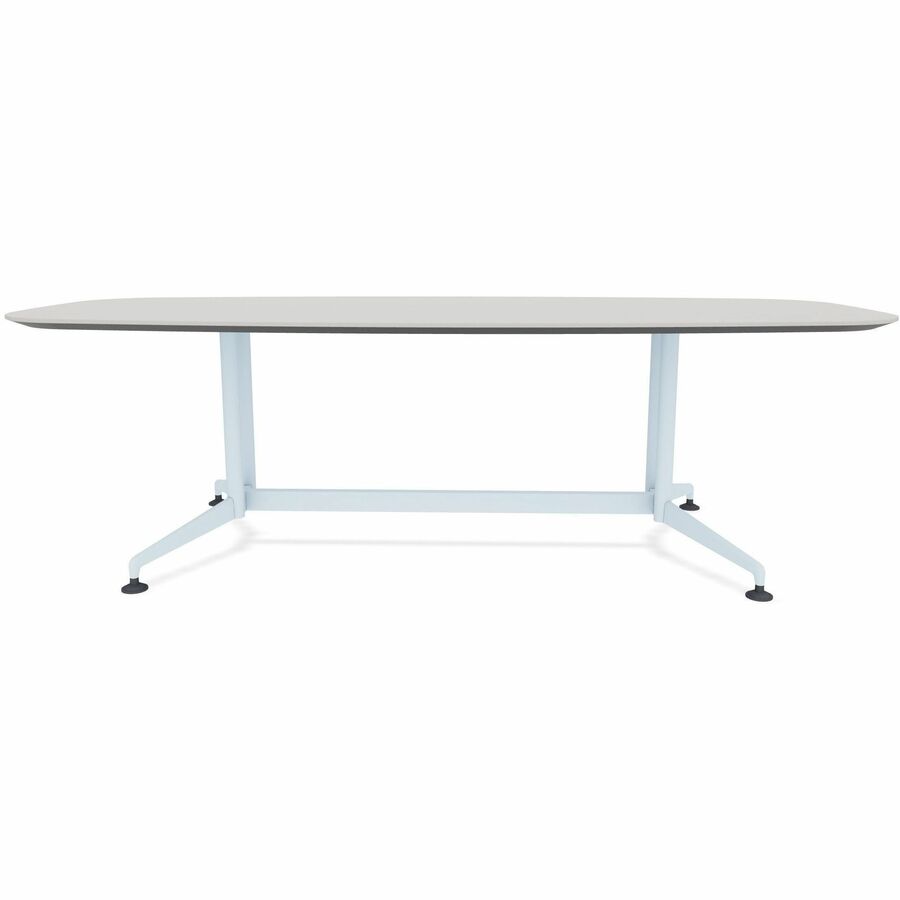 Special-T ZIA Series Conference Table, Elipse Top, 84" W x 48" D x 29" H, Gray High Pressure Laminate, Powder Coated Double Column Cast Aluminum/Steel Base, 2 Tables per Bundle
