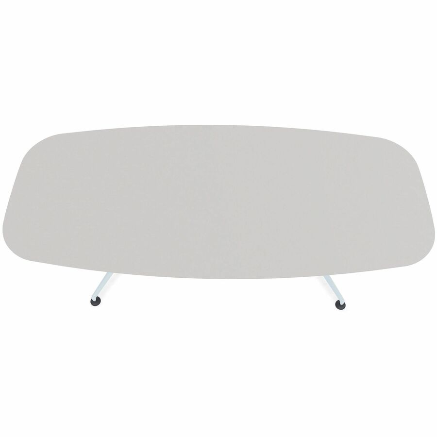 Special-T ZIA Series Conference Table, Elipse Top, 84" W x 48" D x 29" H, Gray High Pressure Laminate, Powder Coated Double Column Cast Aluminum/Steel Base, 2 Tables per Bundle