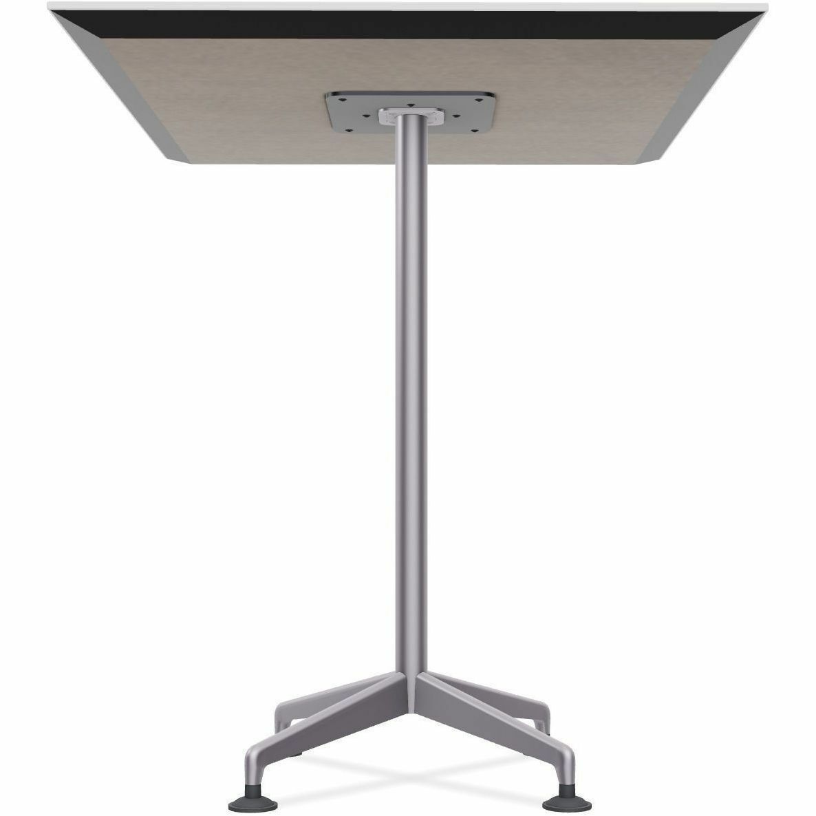 Special-T ZIA Series Hospitality Tables, Square 36"x36" Top, 42" Height, White High Pressure Laminate, Powder Coated X-Shaped Cast Aluminum/Steel Base, Mid-Century Modern Style, 8 per Bundle