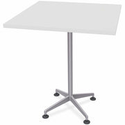 Special-T ZIA Series Hospitality Tables, Square 36"x36" Top, 42" Height, White High Pressure Laminate, Powder Coated X-Shaped Cast Aluminum/Steel Base, Mid-Century Modern Style, 8 per Bundle