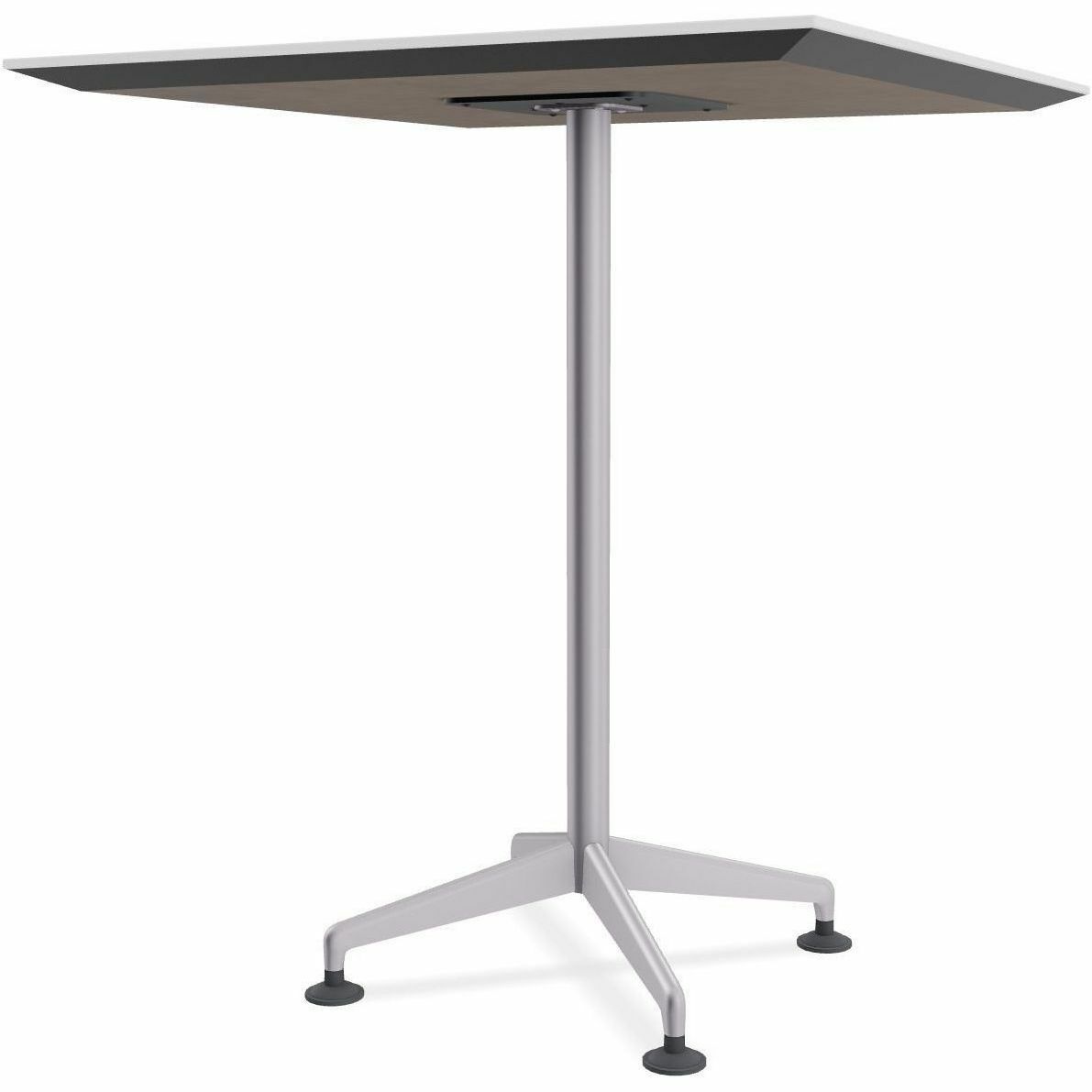 Special-T ZIA Series Hospitality Tables, Square 36"x36" Top, 42" Height, White High Pressure Laminate, Powder Coated X-Shaped Cast Aluminum/Steel Base, Mid-Century Modern Style, 8 per Bundle