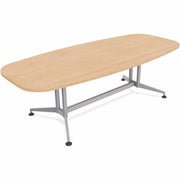 Special-T ZIA Series Conference Table, Elipse Top, 84"W x 48"D x 29"H, Kensington Maple HPL, Powder Coated Double Column Cast Aluminum/Steel Base, 2 Tables per Bundle