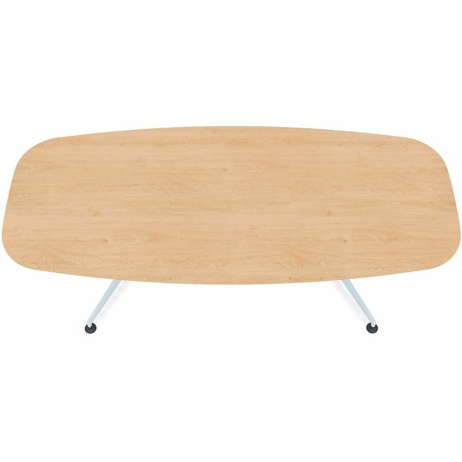 Special-T ZIA Series Conference Table, Elipse Top, 84"W x 48"D x 29"H, Kensington Maple HPL, Powder Coated Double Column Cast Aluminum/Steel Base, 2 Tables per Bundle